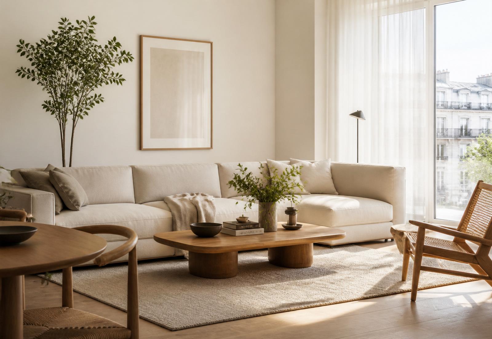 Salon lumineux et impeccablement entretenu par Lavesa