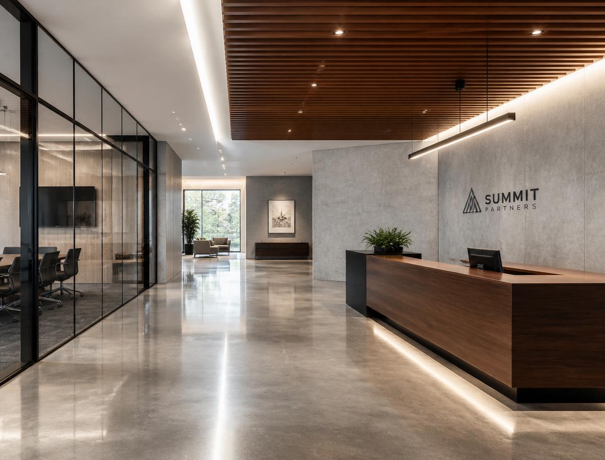 Bureau professionnel haut de gamme impeccablement entretenu