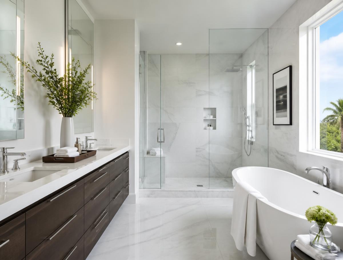 Salle de bain haut de gamme sans aucune trace